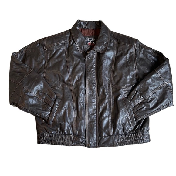 Vintage Other - Vintage Leather Oversized Bomber Jacket